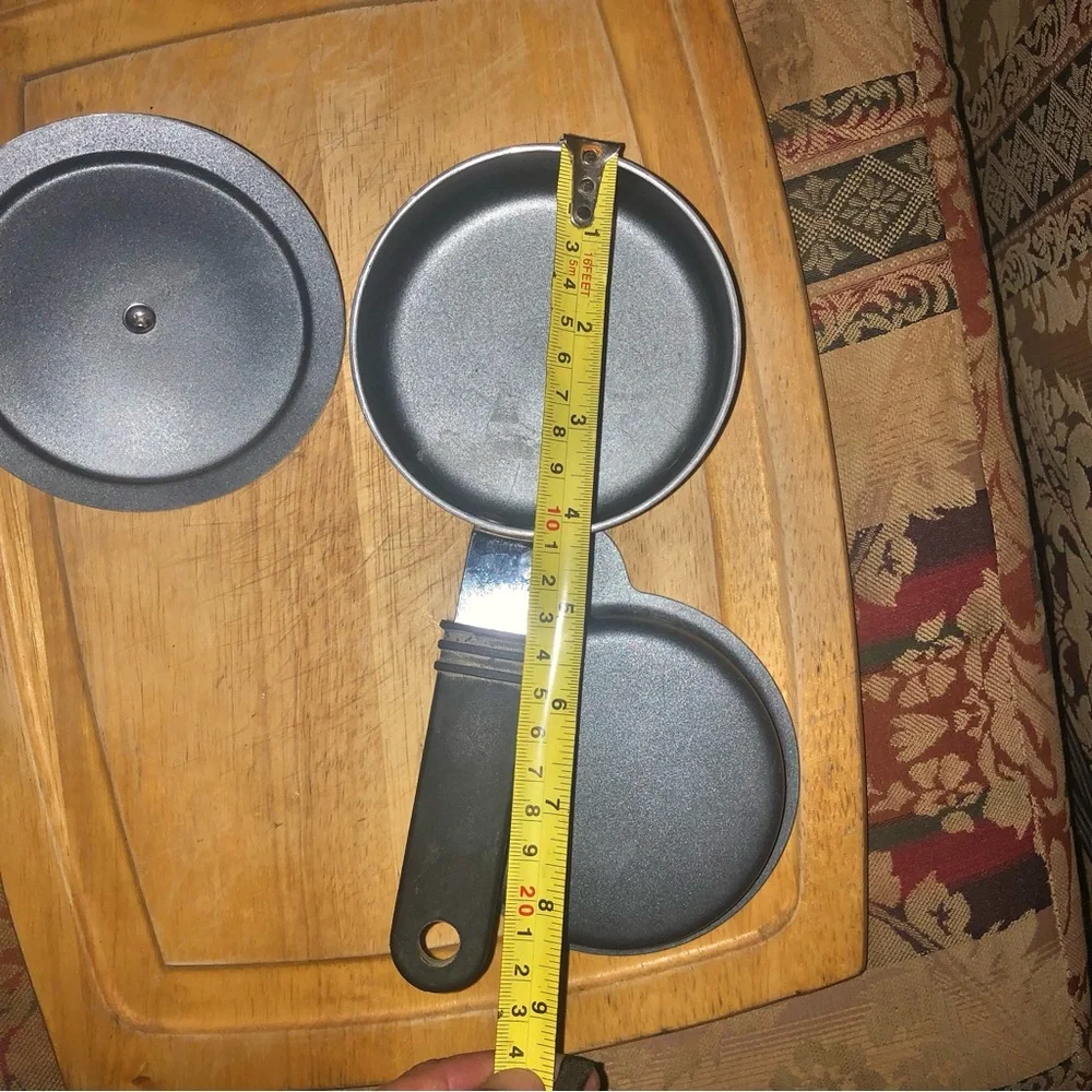 Black Egg Poacher Small 4” Nonstick Pan Gas Electric Off Grid Wood Stove
